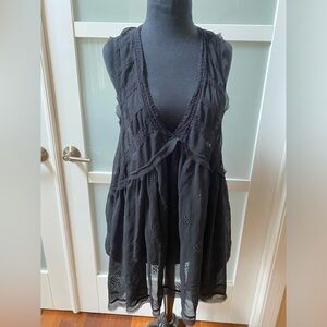 Free People Black Lacy Tunic